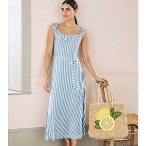 Boden NWT Ruffle Neck Jersey Midi Dress size US12L
